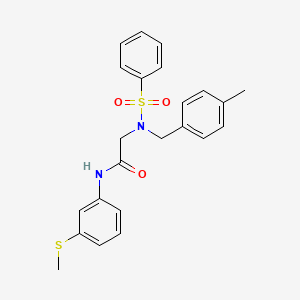 molecular formula C23H24N2O3S2 B3663772 N~2~-(4-methylbenzyl)-N~1~-[3-(methylthio)phenyl]-N~2~-(phenylsulfonyl)glycinamide 