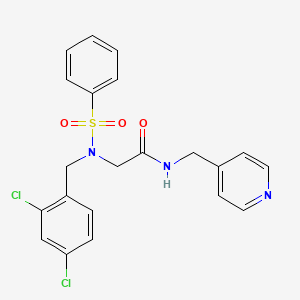 molecular formula C21H19Cl2N3O3S B3663785 N~2~-(2,4-dichlorobenzyl)-N~2~-(phenylsulfonyl)-N-(pyridin-4-ylmethyl)glycinamide 