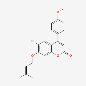 molecular formula C21H19ClO4 B3663787 6-chloro-4-(4-methoxyphenyl)-7-[(3-methylbut-2-en-1-yl)oxy]-2H-chromen-2-one 