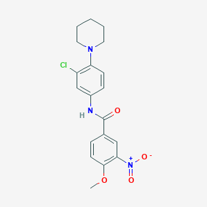 molecular formula C19H20ClN3O4 B3663792 N-[3-chloro-4-(piperidin-1-yl)phenyl]-4-methoxy-3-nitrobenzamide 