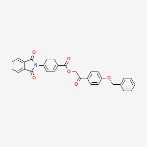 molecular formula C30H21NO6 B3663834 2-[4-(benzyloxy)phenyl]-2-oxoethyl 4-(1,3-dioxo-1,3-dihydro-2H-isoindol-2-yl)benzoate 