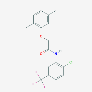 molecular formula C17H15ClF3NO2 B3663836 N-[2-chloro-5-(trifluoromethyl)phenyl]-2-(2,5-dimethylphenoxy)acetamide 