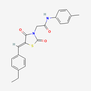 molecular formula C21H20N2O3S B3663838 2-[(5Z)-5-(4-ethylbenzylidene)-2,4-dioxo-1,3-thiazolidin-3-yl]-N-(4-methylphenyl)acetamide 