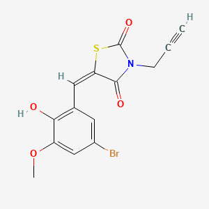 (5E)-5-[(5-bromo-2-hydroxy-3-methoxyphenyl)methylidene]-3-prop-2-ynyl-1,3-thiazolidine-2,4-dione