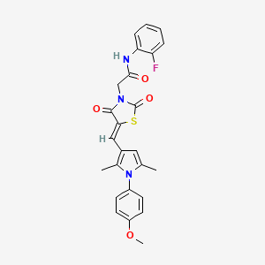 N-(2-fluorophenyl)-2-[(5Z)-5-{[1-(4-methoxyphenyl)-2,5-dimethyl-1H-pyrrol-3-yl]methylidene}-2,4-dioxo-1,3-thiazolidin-3-yl]acetamide