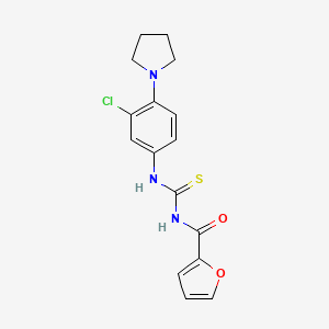 N-({[3-chloro-4-(1-pyrrolidinyl)phenyl]amino}carbonothioyl)-2-furamide