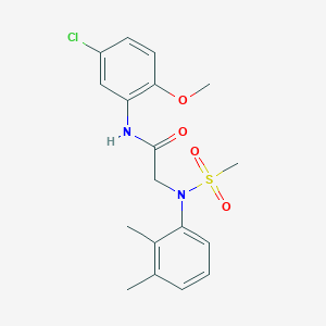 molecular formula C18H21ClN2O4S B3663895 N-(5-chloro-2-methoxyphenyl)-2-(2,3-dimethyl-N-methylsulfonylanilino)acetamide 