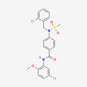 molecular formula C22H20Cl2N2O4S B3663903 4-[(2-chlorobenzyl)(methylsulfonyl)amino]-N-(5-chloro-2-methoxyphenyl)benzamide 