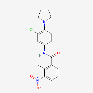 molecular formula C18H18ClN3O3 B3663926 N-[3-chloro-4-(pyrrolidin-1-yl)phenyl]-2-methyl-3-nitrobenzamide 