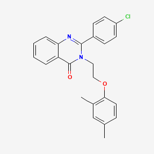 molecular formula C24H21ClN2O2 B3663929 2-(4-chlorophenyl)-3-[2-(2,4-dimethylphenoxy)ethyl]-3,4-dihydroquinazolin-4-one 