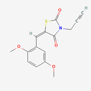 molecular formula C15H13NO4S B3663936 (5E)-5-[(2,5-dimethoxyphenyl)methylidene]-3-prop-2-ynyl-1,3-thiazolidine-2,4-dione 