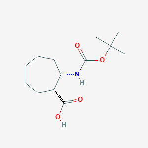 B036640 (1R,2S)-Boc-2-aminocyclo-heptanecarboxylic acid CAS No. 1212407-62-9