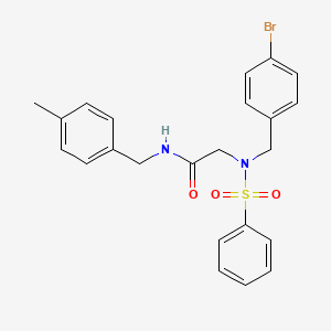 molecular formula C23H23BrN2O3S B3664007 N~2~-(4-bromobenzyl)-N-(4-methylbenzyl)-N~2~-(phenylsulfonyl)glycinamide 