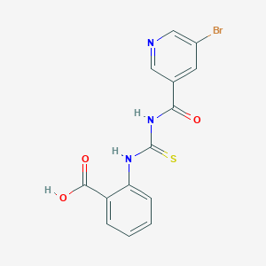 2-[({[(5-bromo-3-pyridinyl)carbonyl]amino}carbonothioyl)amino]benzoic acid