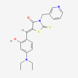 (5Z)-5-[4-(diethylamino)-2-hydroxybenzylidene]-3-(pyridin-3-ylmethyl)-2-thioxo-1,3-thiazolidin-4-one