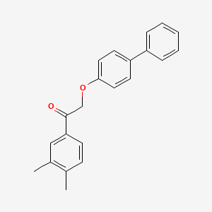 molecular formula C22H20O2 B3664036 2-(4-biphenylyloxy)-1-(3,4-dimethylphenyl)ethanone 