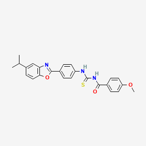 4-methoxy-N-({4-[5-(propan-2-yl)-1,3-benzoxazol-2-yl]phenyl}carbamothioyl)benzamide