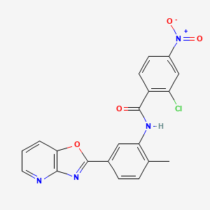 2-chloro-N-[2-methyl-5-([1,3]oxazolo[4,5-b]pyridin-2-yl)phenyl]-4-nitrobenzamide