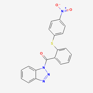 molecular formula C19H12N4O3S B3664070 1H-1,2,3-BENZOTRIAZOL-1-YL{2-[(4-NITROPHENYL)SULFANYL]PHENYL}METHANONE 