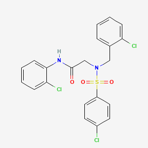 molecular formula C21H17Cl3N2O3S B3664074 N~2~-(2-chlorobenzyl)-N-(2-chlorophenyl)-N~2~-[(4-chlorophenyl)sulfonyl]glycinamide 