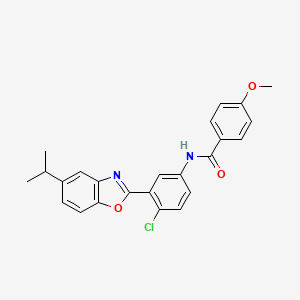 molecular formula C24H21ClN2O3 B3664096 N-{4-chloro-3-[5-(propan-2-yl)-1,3-benzoxazol-2-yl]phenyl}-4-methoxybenzamide 