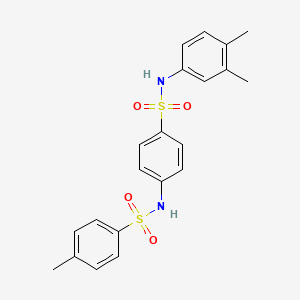 molecular formula C21H22N2O4S2 B3664103 N-(4-{[(3,4-dimethylphenyl)amino]sulfonyl}phenyl)-4-methylbenzenesulfonamide 