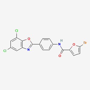 molecular formula C18H9BrCl2N2O3 B3664108 5-bromo-N-[4-(5,7-dichloro-1,3-benzoxazol-2-yl)phenyl]furan-2-carboxamide 