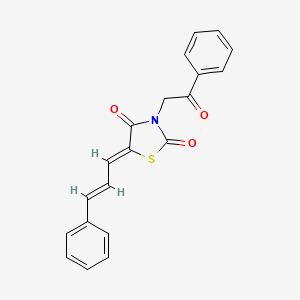 3-(2-oxo-2-phenylethyl)-5-(3-phenyl-2-propen-1-ylidene)-1,3-thiazolidine-2,4-dione