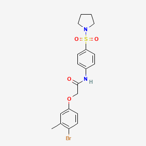 molecular formula C19H21BrN2O4S B3664149 2-(4-Bromo-3-methylphenoxy)-N-[4-(pyrrolidine-1-sulfonyl)phenyl]acetamide 