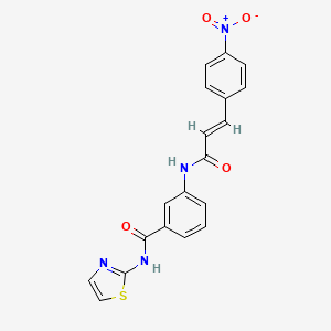 molecular formula C19H14N4O4S B3664152 3-{[3-(4-nitrophenyl)acryloyl]amino}-N-1,3-thiazol-2-ylbenzamide 