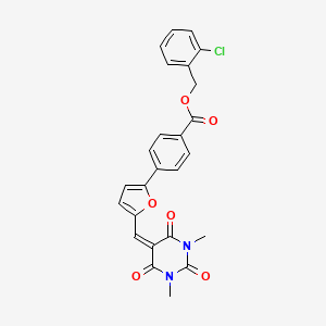 2-chlorobenzyl 4-{5-[(1,3-dimethyl-2,4,6-trioxotetrahydro-5(2H)-pyrimidinylidene)methyl]-2-furyl}benzoate