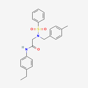 molecular formula C24H26N2O3S B3664188 N~1~-(4-ethylphenyl)-N~2~-(4-methylbenzyl)-N~2~-(phenylsulfonyl)glycinamide 