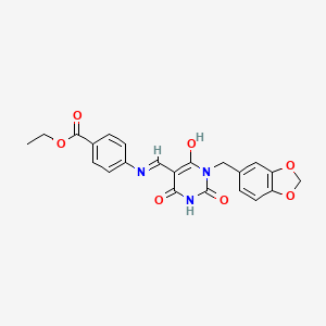 ethyl 4-({[1-(1,3-benzodioxol-5-ylmethyl)-2,4,6-trioxotetrahydro-5(2H)-pyrimidinylidene]methyl}amino)benzoate