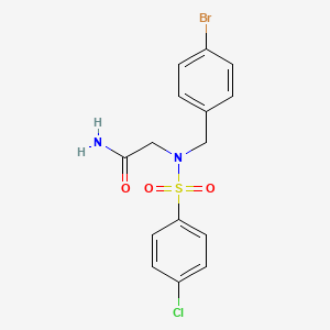 molecular formula C15H14BrClN2O3S B3664236 N~2~-(4-bromobenzyl)-N~2~-[(4-chlorophenyl)sulfonyl]glycinamide 