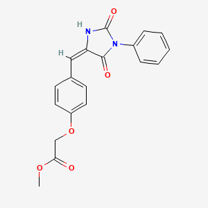 methyl {4-[(E)-(2,5-dioxo-1-phenylimidazolidin-4-ylidene)methyl]phenoxy}acetate