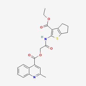 2-{[3-(ETHOXYCARBONYL)-5,6-DIHYDRO-4H-CYCLOPENTA[B]THIOPHEN-2-YL]AMINO}-2-OXOETHYL 2-METHYL-4-QUINOLINECARBOXYLATE