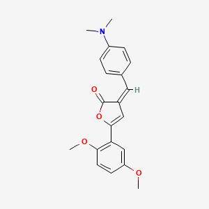 molecular formula C21H21NO4 B3664296 (3Z)-5-(2,5-Dimethoxyphenyl)-3-{[4-(dimethylamino)phenyl]methylidene}-2,3-dihydrofuran-2-one 