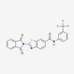 molecular formula C23H12F3N3O3S B3664329 2-(1,3-dioxoisoindol-2-yl)-N-[3-(trifluoromethyl)phenyl]-1,3-benzothiazole-6-carboxamide 