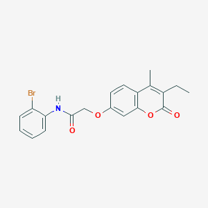 molecular formula C20H18BrNO4 B3664337 N-(2-bromophenyl)-2-[(3-ethyl-4-methyl-2-oxo-2H-chromen-7-yl)oxy]acetamide 