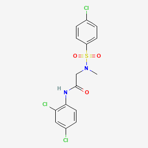 molecular formula C15H13Cl3N2O3S B3664340 N~2~-[(4-chlorophenyl)sulfonyl]-N-(2,4-dichlorophenyl)-N~2~-methylglycinamide 