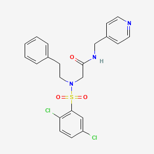 molecular formula C22H21Cl2N3O3S B3664345 N~2~-[(2,5-dichlorophenyl)sulfonyl]-N~2~-(2-phenylethyl)-N-(pyridin-4-ylmethyl)glycinamide 