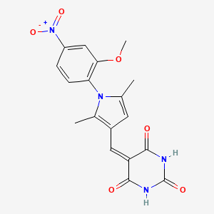 5-{[1-(2-methoxy-4-nitrophenyl)-2,5-dimethyl-1H-pyrrol-3-yl]methylidene}pyrimidine-2,4,6(1H,3H,5H)-trione