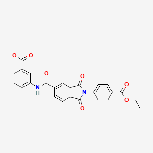 molecular formula C26H20N2O7 B3664373 methyl 3-[({2-[4-(ethoxycarbonyl)phenyl]-1,3-dioxo-2,3-dihydro-1H-isoindol-5-yl}carbonyl)amino]benzoate 