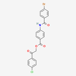 molecular formula C22H15BrClNO4 B3664394 2-(4-chlorophenyl)-2-oxoethyl 4-[(4-bromobenzoyl)amino]benzoate 