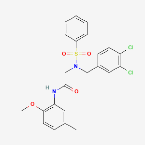 molecular formula C23H22Cl2N2O4S B3664399 N~2~-(3,4-dichlorobenzyl)-N-(2-methoxy-5-methylphenyl)-N~2~-(phenylsulfonyl)glycinamide 