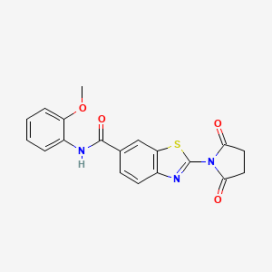 molecular formula C19H15N3O4S B3664405 2-(2,5-dioxo-1-pyrrolidinyl)-N-(2-methoxyphenyl)-1,3-benzothiazole-6-carboxamide 