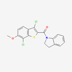 1-[(3,7-dichloro-6-methoxy-1-benzothien-2-yl)carbonyl]indoline