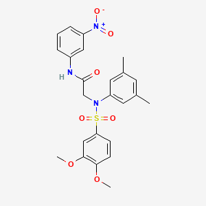 molecular formula C24H25N3O7S B3664444 N~2~-[(3,4-dimethoxyphenyl)sulfonyl]-N~2~-(3,5-dimethylphenyl)-N~1~-(3-nitrophenyl)glycinamide 