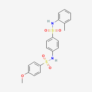 molecular formula C20H20N2O5S2 B3664502 4-methoxy-N-(4-{[(2-methylphenyl)amino]sulfonyl}phenyl)benzenesulfonamide 