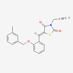 molecular formula C21H17NO3S B3664510 (5Z)-5-{2-[(3-methylbenzyl)oxy]benzylidene}-3-(prop-2-yn-1-yl)-1,3-thiazolidine-2,4-dione 